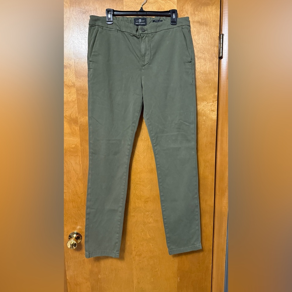 7 For All Mankind Olive Green Men's Chinos